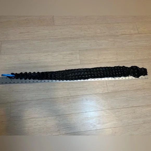 Genuine Alligator Leather Black Tanned Exotic Hornback Hide /Skin - Picture 11 of 16